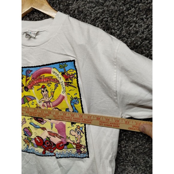 VTG 7 Up SS Uncola T Shirt Large White Surf Beach Graphic Single Stitch 90s - Picture 8 of 9